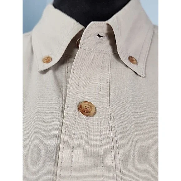 Orvis Mens Medium Long Sleeve Khaki Fishing Shirt Mesh Lined Vented Back - Picture 6 of 16